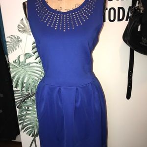 Blue cut out dress